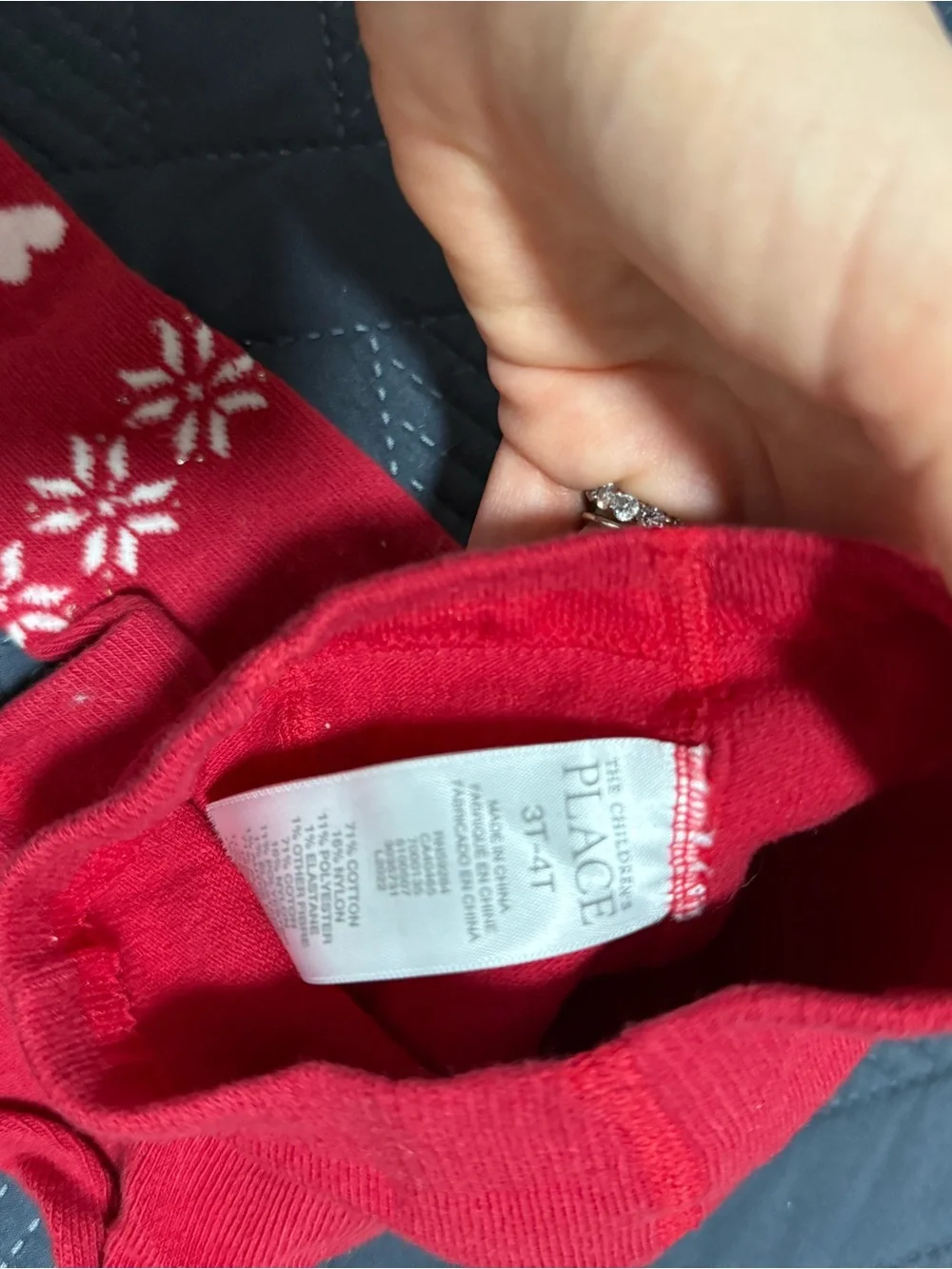 The Children's Place Red and White Snowflake Leggings- 2 pairs